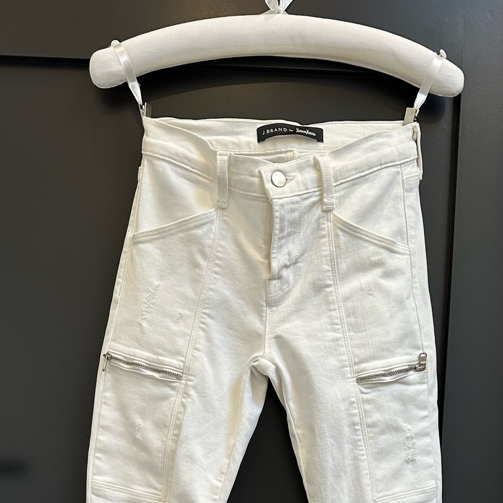 J Brand White Distressed Skinny Jeans